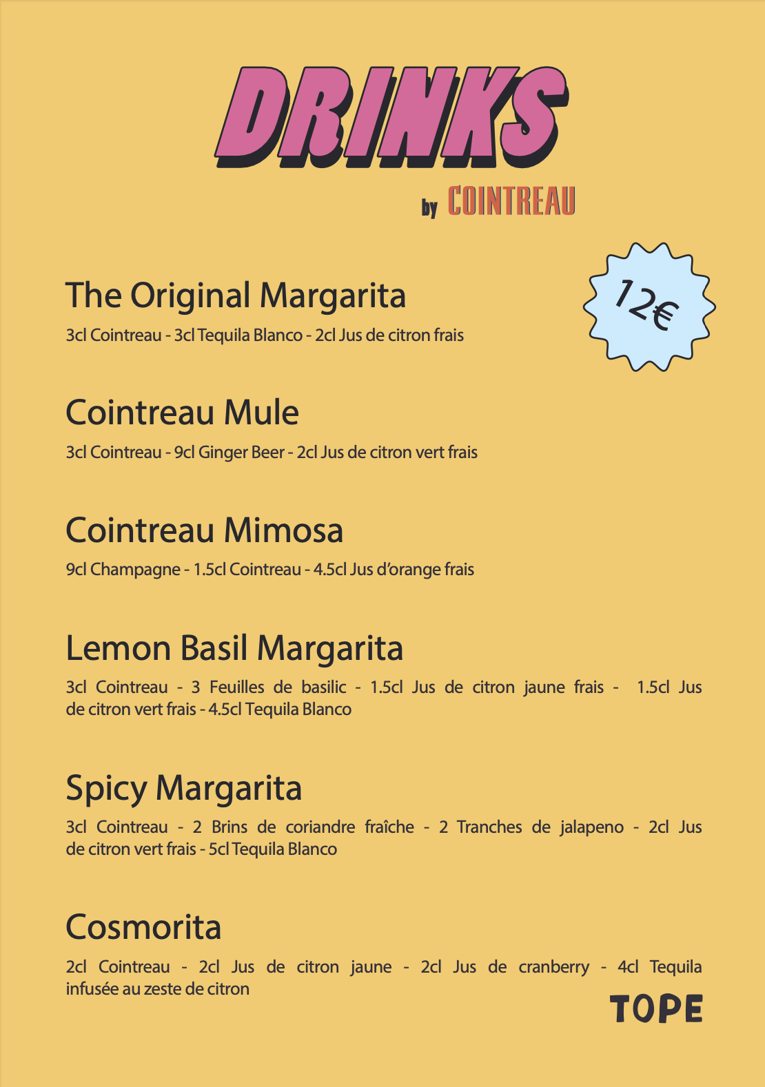 Drinks Menu